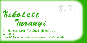 nikolett turanyi business card