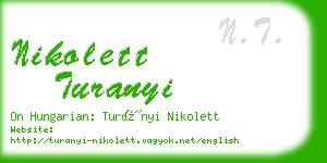 nikolett turanyi business card